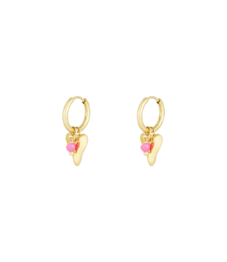 Oorbellen Vivid Hearts - Pink/Gold