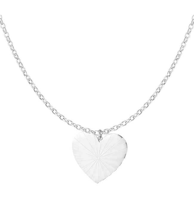 Color Club Ketting Big Heart - Silver
