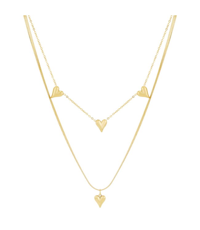 Color Club Ketting Heart to Heart - Gold
