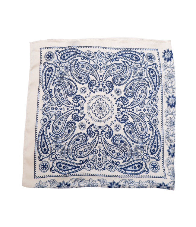 Black Colour Paisley Mini Scarves - Blue