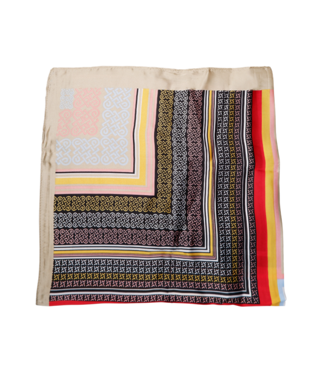 Black Colour Romina Mini Scarves - Sand Multi