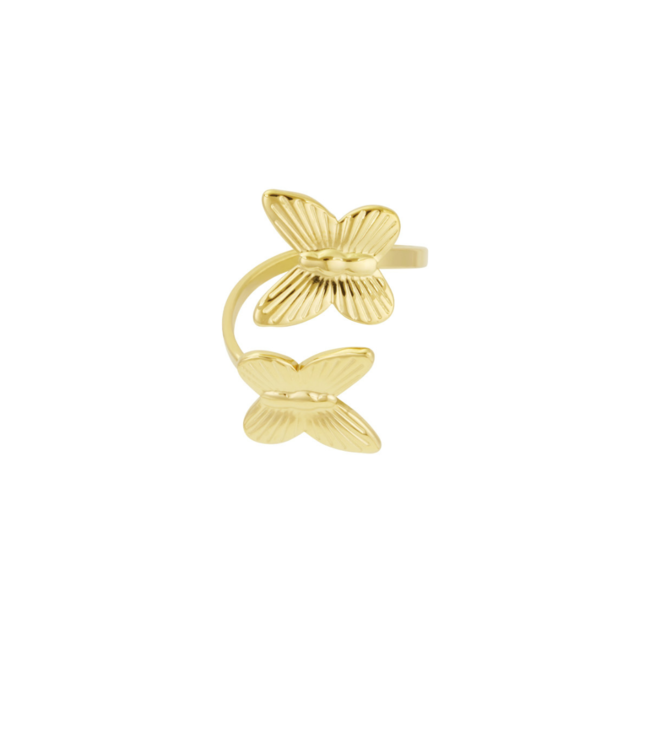 Color Club Ring Double Wings - Gold