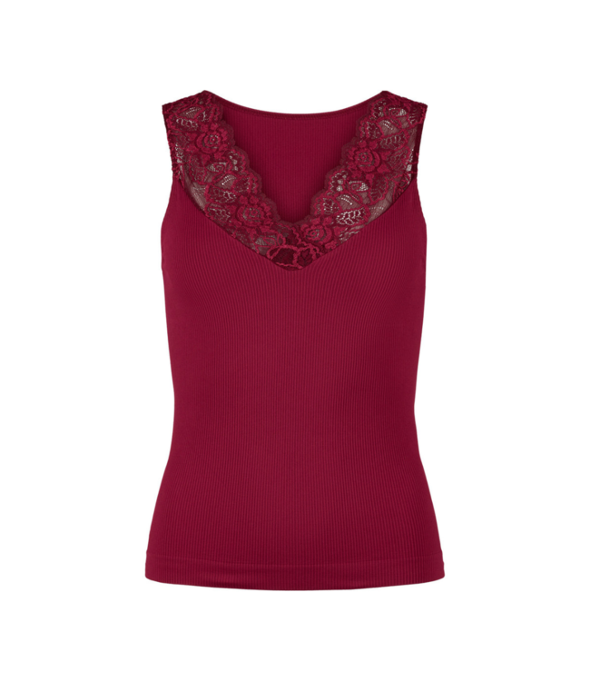 Tim & Simonsen Belen V-Lace Top - Bordo