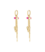 Oorbellen Heart Drop - Gold/Fuchsia