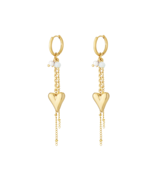 Oorbellen Heart Drop - Gold/Blue