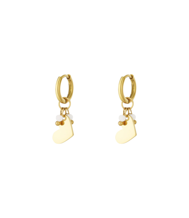 Color Club Oorbellen Mini Heart - White/Gold