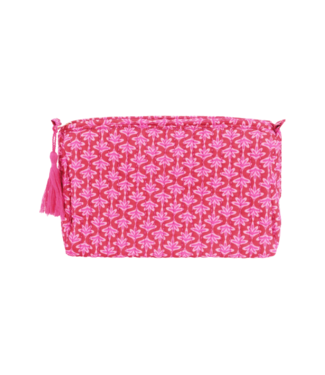 Make-Up Tas Floral - Pink/Red