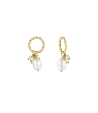 Oorbellen Lovely Little Pearls - Gold/White