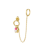 Enkele Oorbel Double Love - Pink/Gold
