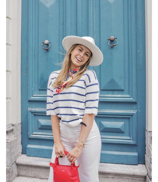 Moss Copenhagen Geanine Rachelle 2/4 Pullover - Egret/Oceana