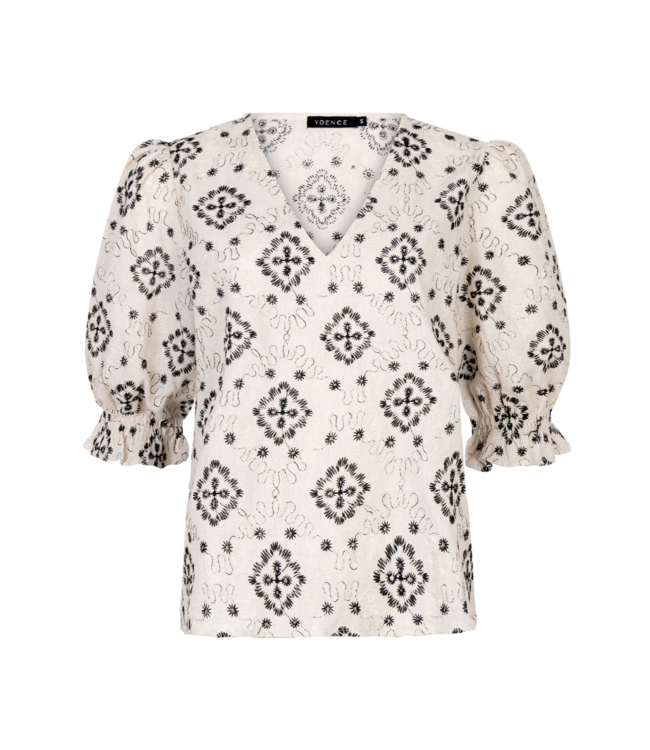 Ydence Top Minthe - Ecru/Black