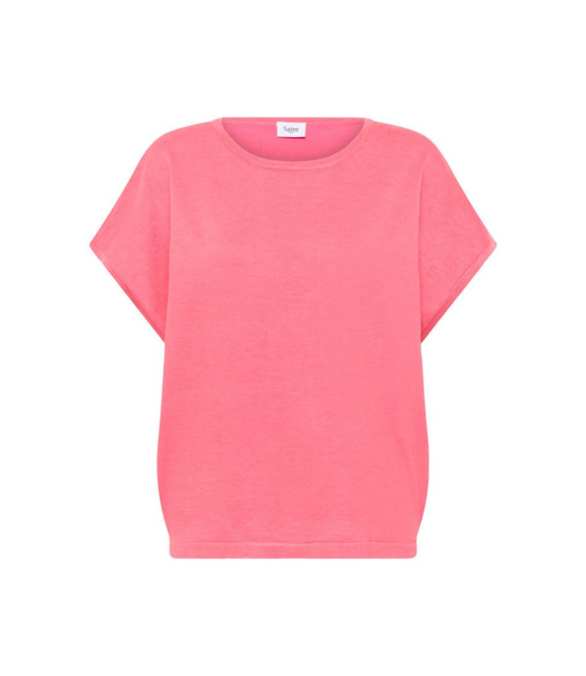 Saint Tropez Mila R-Neck Short Sleeve Pullover - Fruit Dove Melange