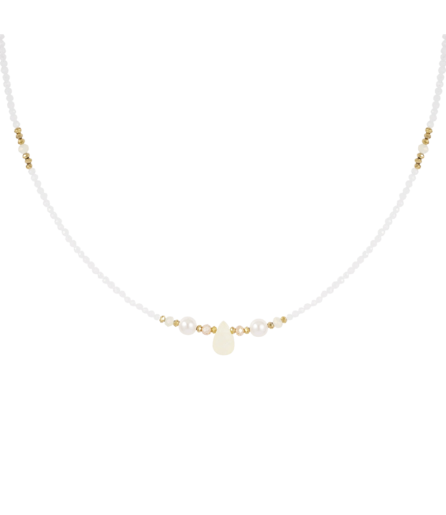 Color Club Ketting Basic Lover - Off White/Gold