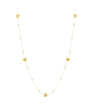 Ketting Long Heart Charms - Gold