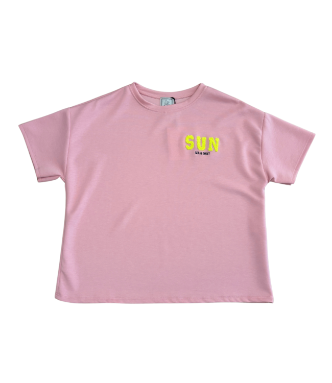 Color Club Marijn Oversized Shirt - Roze/Geel