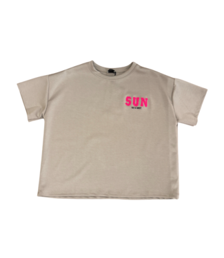 Marijn Oversized Shirt - Taupe/Fuchsia