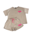 Color Club Marijn Oversized Shirt - Taupe/Fuchsia