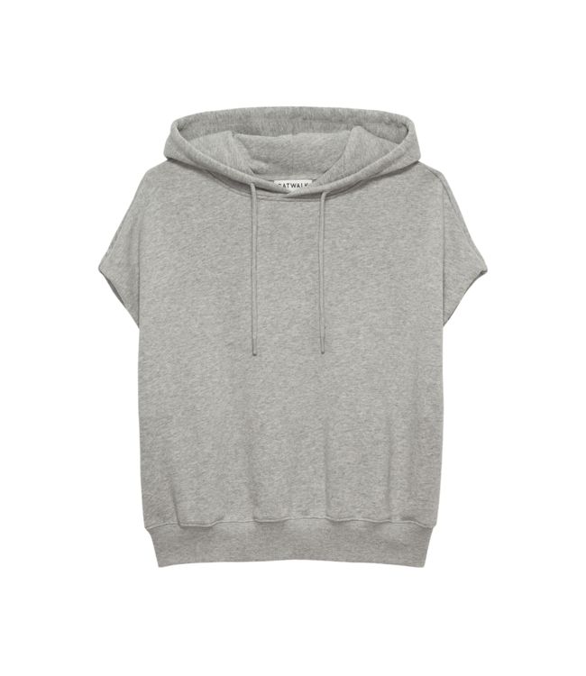 Catwalk Junkie Sleeveless Sweater with Hoodie - Grey Melange