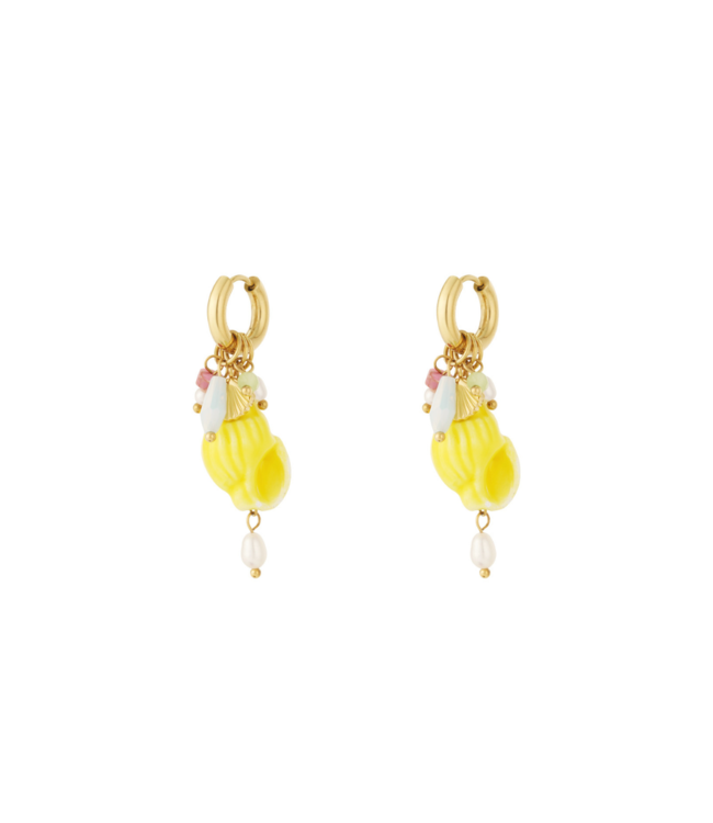 Color Club Oorbellen Shell Party - Gold/Yellow