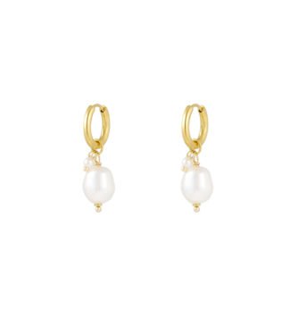 Oorbellen Happy Glow - Gold/White