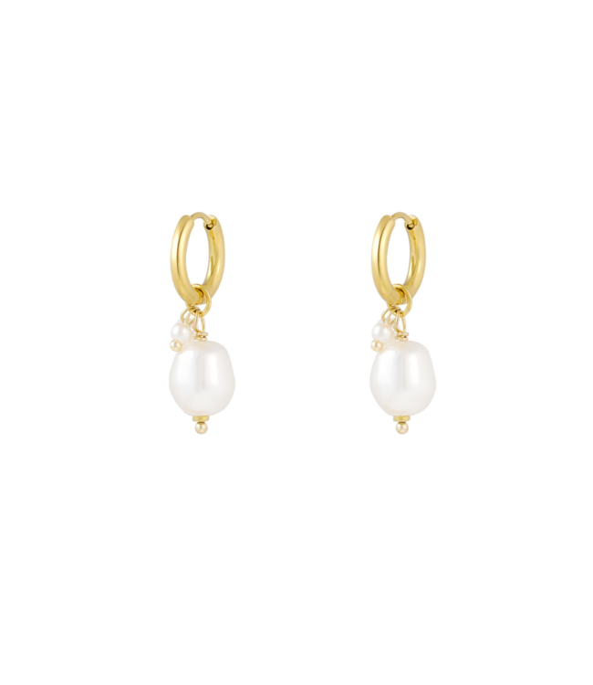 Color Club Oorbellen Happy Glow - Gold/White
