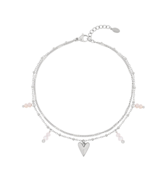 Enkelbandje Double Love - Silver