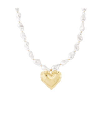 Ketting Pearl Love - White/Gold