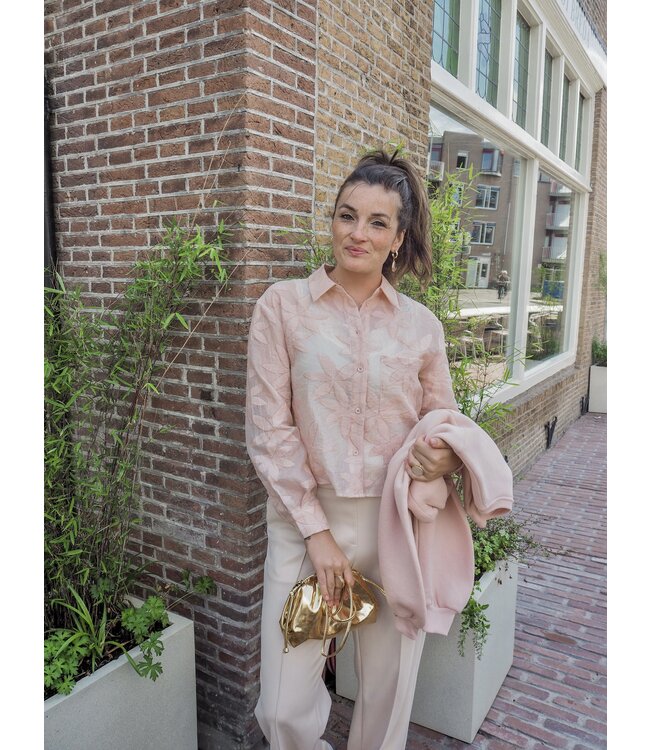 Nukus Sorrento Blouse Flower - Dusty Pink