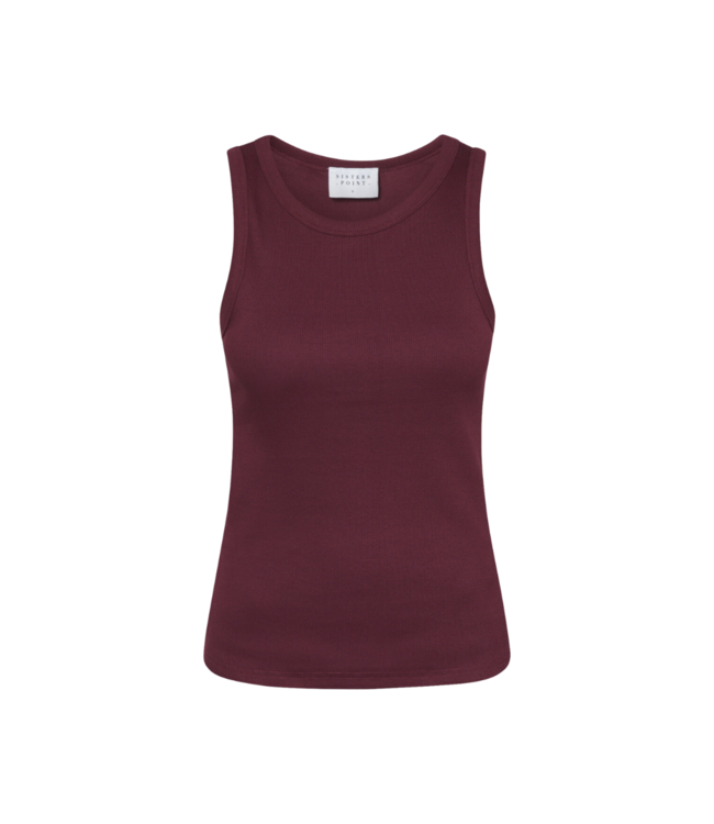 Sisters Point Eike Rib Tank Top - Deep Bordeaux