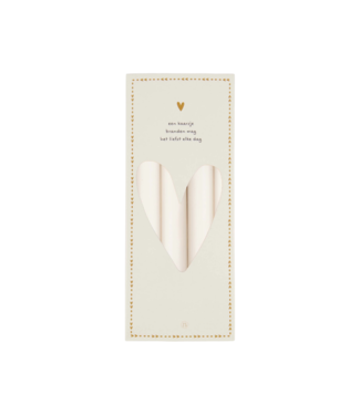 Zusss Set van 4 Rustieke Kaarsen 20cm - Off White
