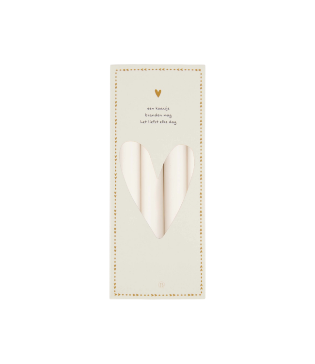 Zusss Set van 4 Rustieke Kaarsen 20cm - Off White