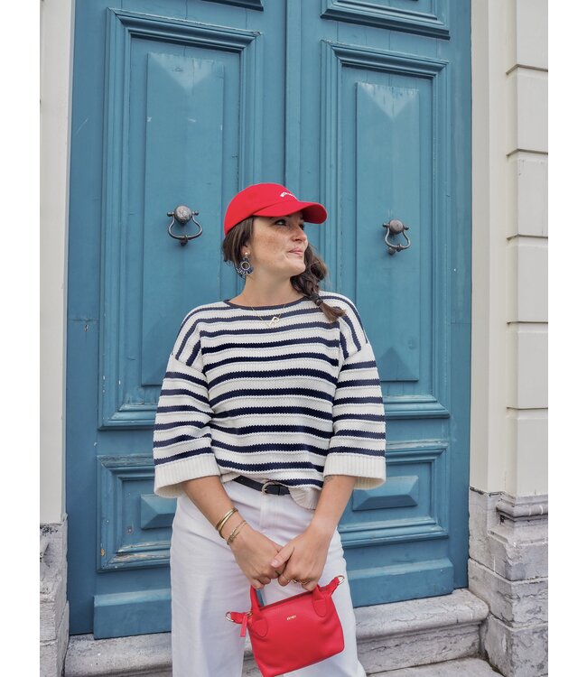 Moss Copenhagen Leika Jilena 3/4 Pullover - Egret/Sky