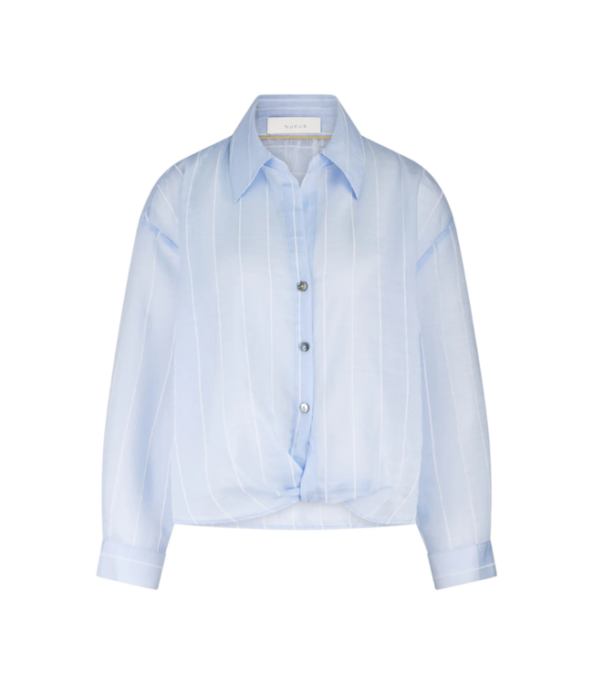 Nukus Iris Blouse Stripe - Ice/Off White