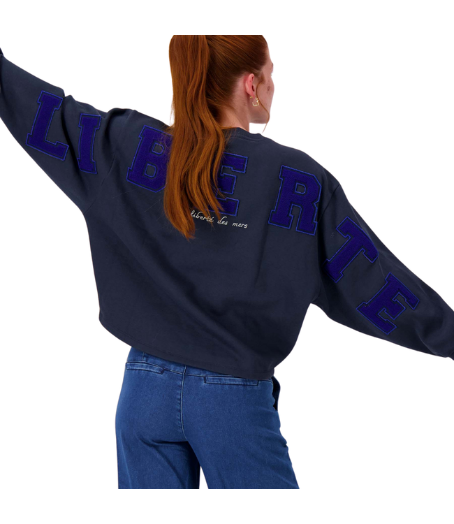 Zusss Sweater met Tekst - Navy