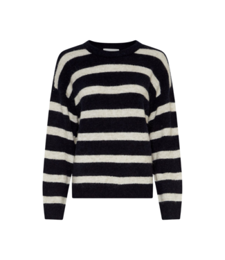 Moss Copenhagen Festina Hope Pullover Stripe - Sky Cap/Oat Melange