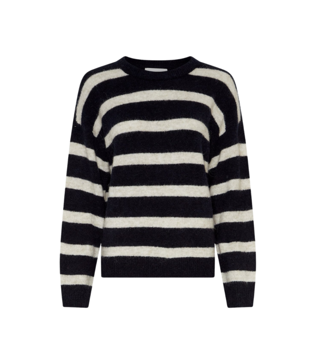 Moss Copenhagen Festina Hope Pullover Stripe - Sky Cap/Oat Melange