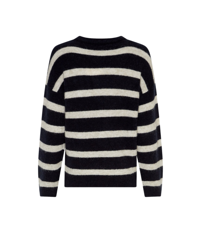 Moss Copenhagen Festina Hope Pullover Stripe - Sky Cap/Oat Melange