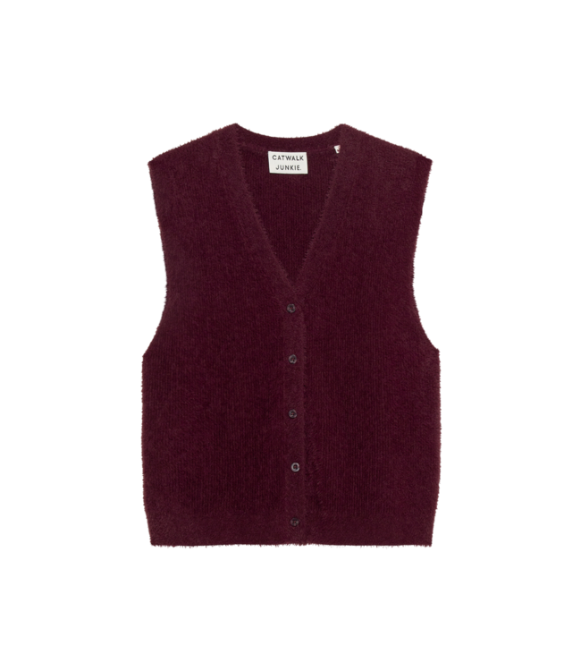 Catwalk Junkie V-Neck Fuzzy Spencer - Winetasting