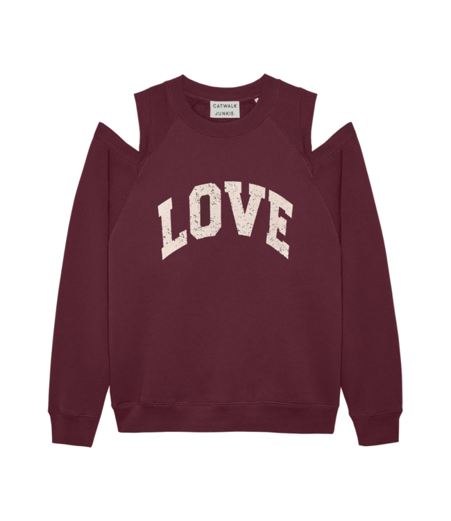 Catwalk Junkie Graphic Sweater with Cut Out - Winetasting