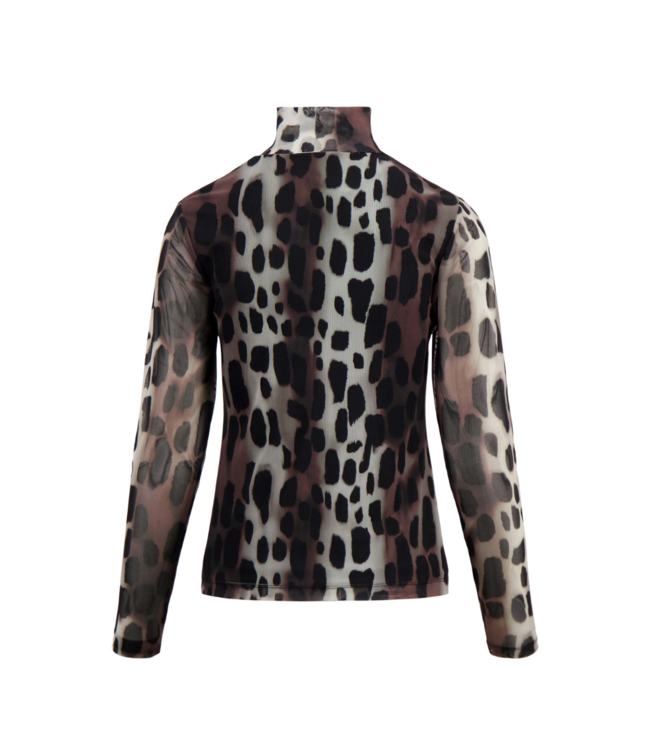 Zusss Mesh Top met Giraf Print - Multicolor