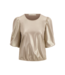 Zusss Top met Pofmouw Lurex - Beige