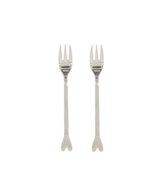 Zusss Set van 2 Vorkjes Hartje - Zilver