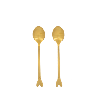 Zusss Set van 2 Lepeltjes Hartje - Goud