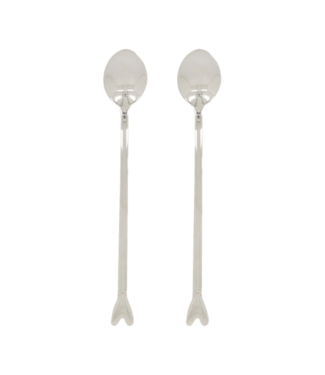 Zusss Set van 2 Lange Lepels Hartje - Zilver