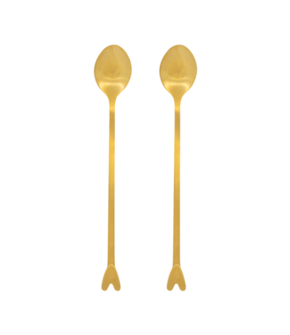 Zusss Set van 2 Lange Lepels Hartje - Goud