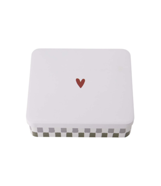 Zusss Koekblik Hartje - Rood/Grijs/Groen