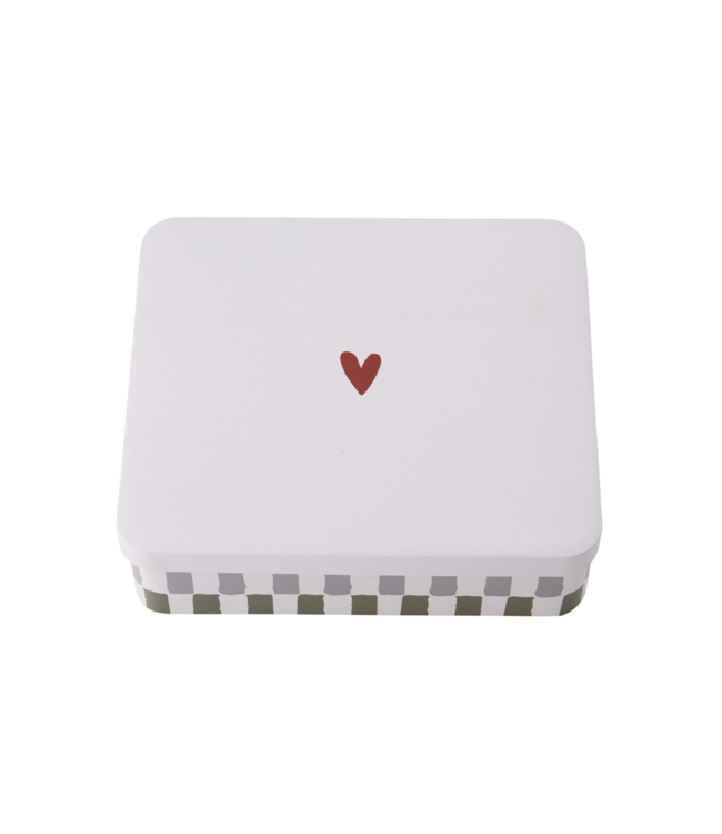 Zusss Koekblik Hartje - Rood/Grijs/Groen