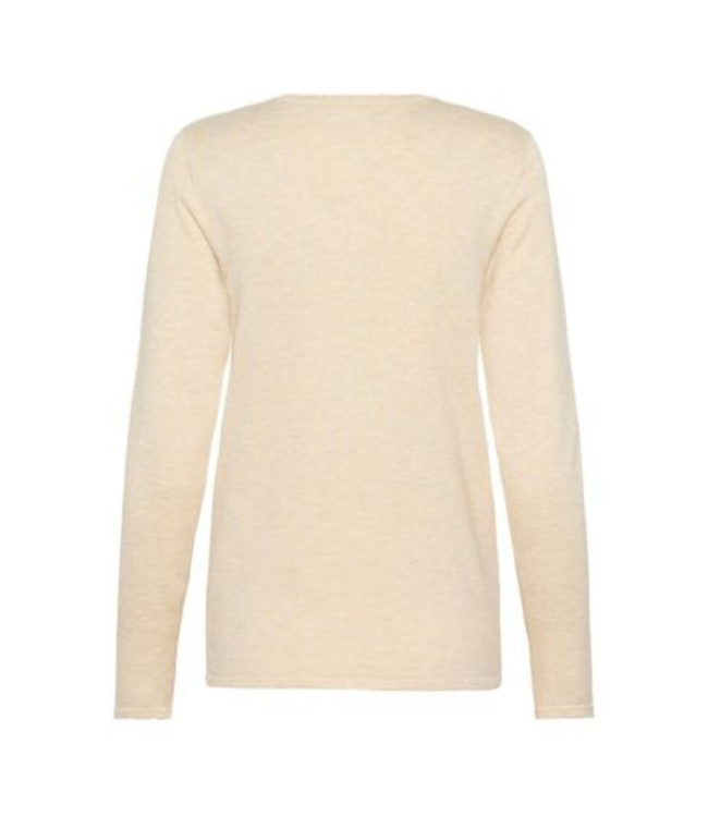 Saint Tropez Mila Long Sleeve V-Neck Pullover - Brown Rice Melange