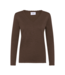 Saint Tropez Mila Long Sleeve V-Neck Pullover - Fondue Fudge Melange