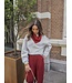 Zusss Sweater met Tekst - Mid Grey/Classy Red